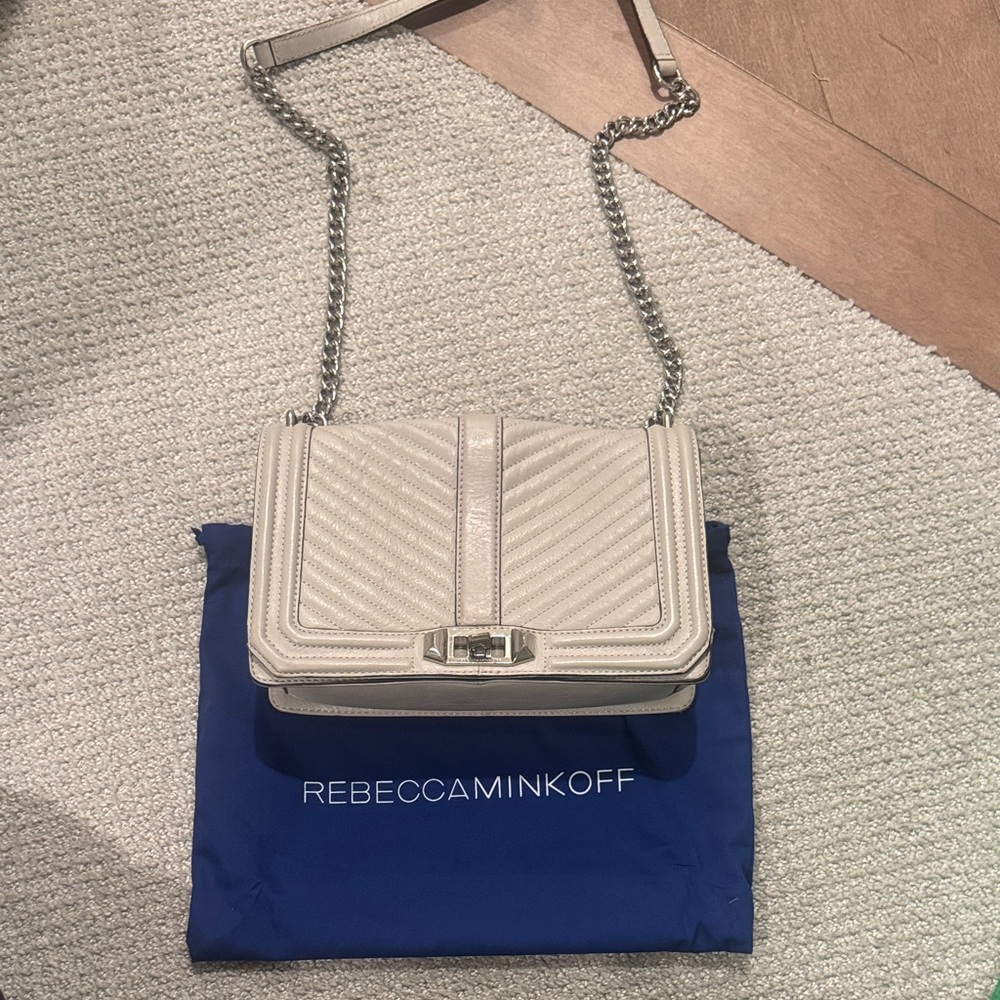 Rebecca Minkoff Cream Quilted Crossbody Bag